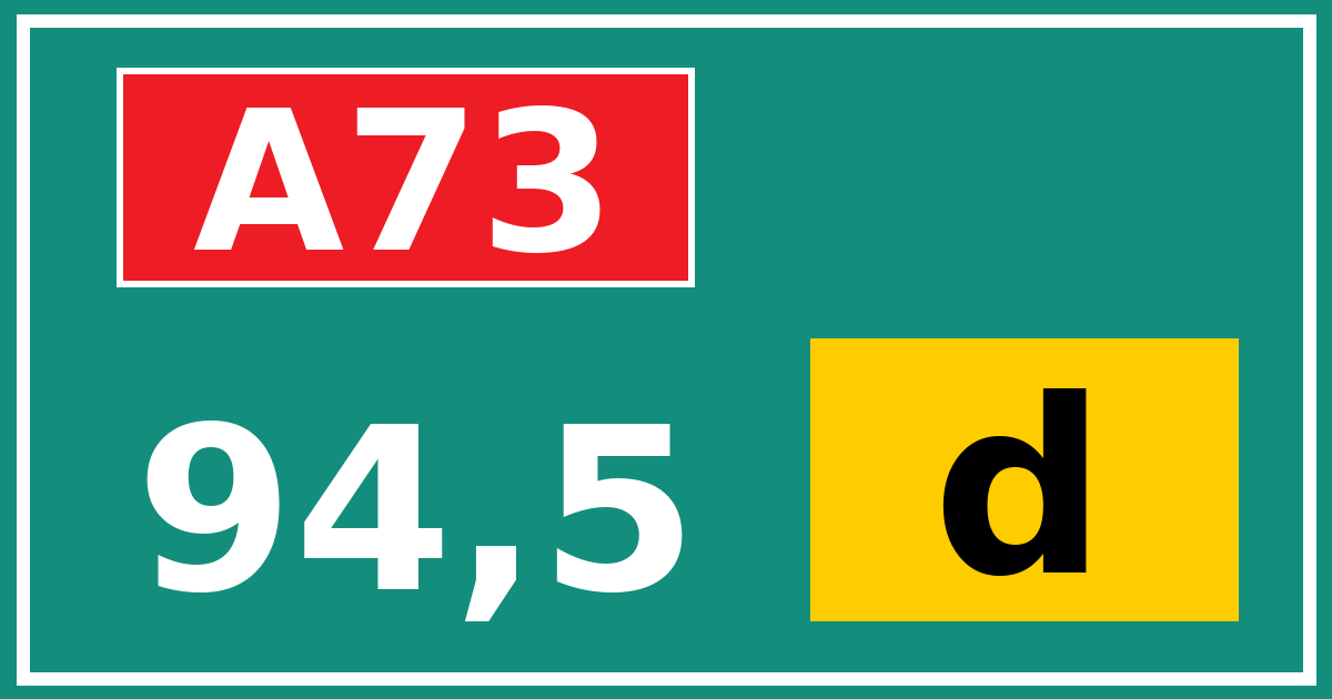 Hectometerbord A73 94,5 letter d