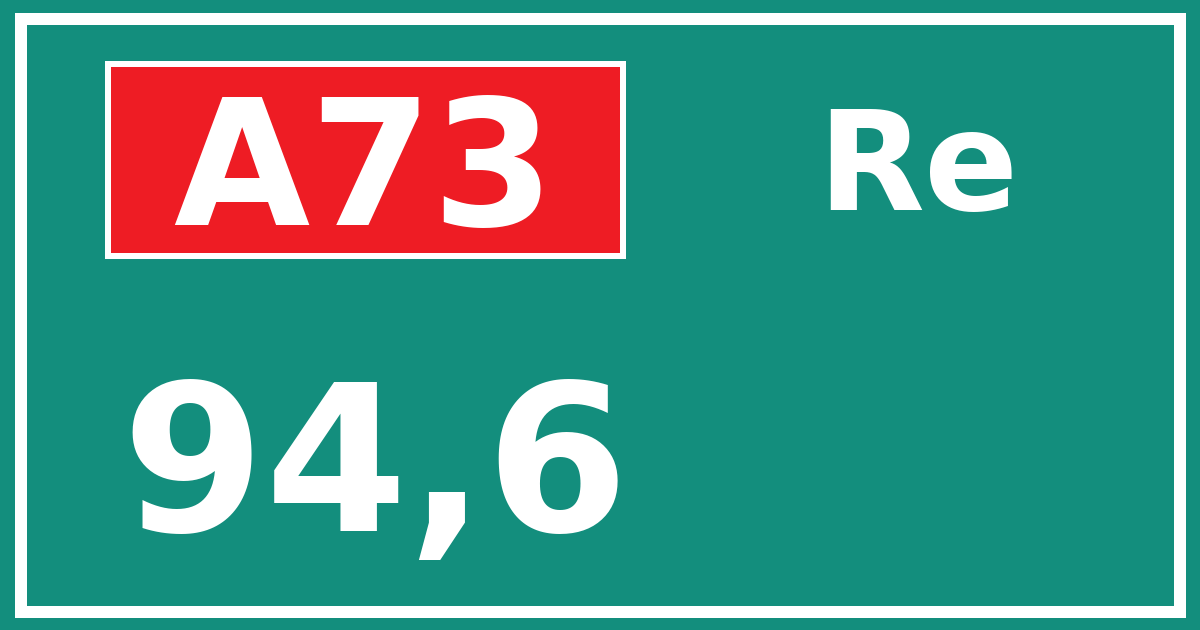 Hectometerbord A73 94,6 zijde Re