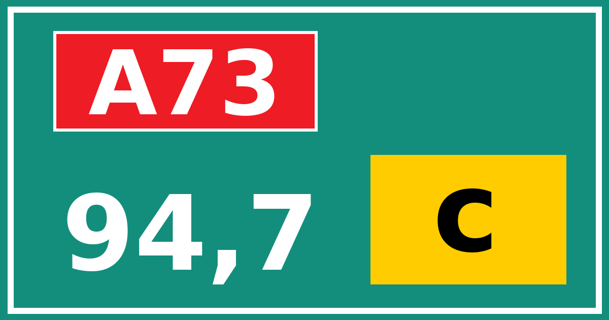 Hectometerbord A73 94,7 letter c