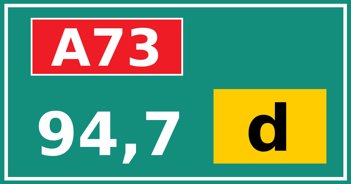 Hectometerbord A73 94,7 letter d