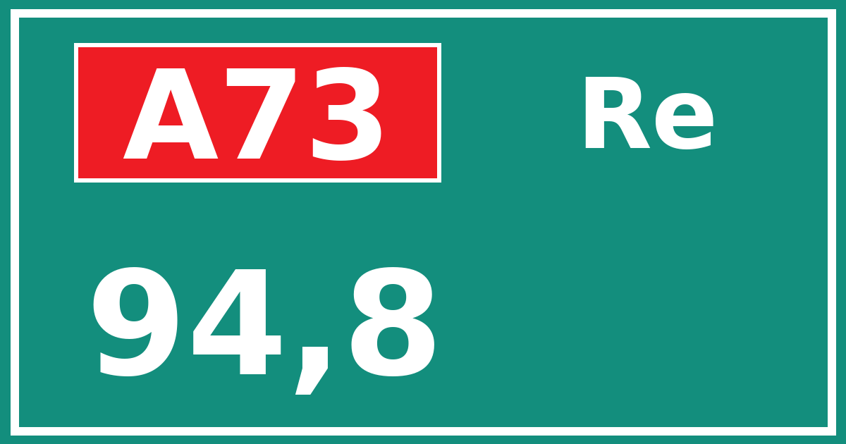 Hectometerbord A73 94,8 zijde Re