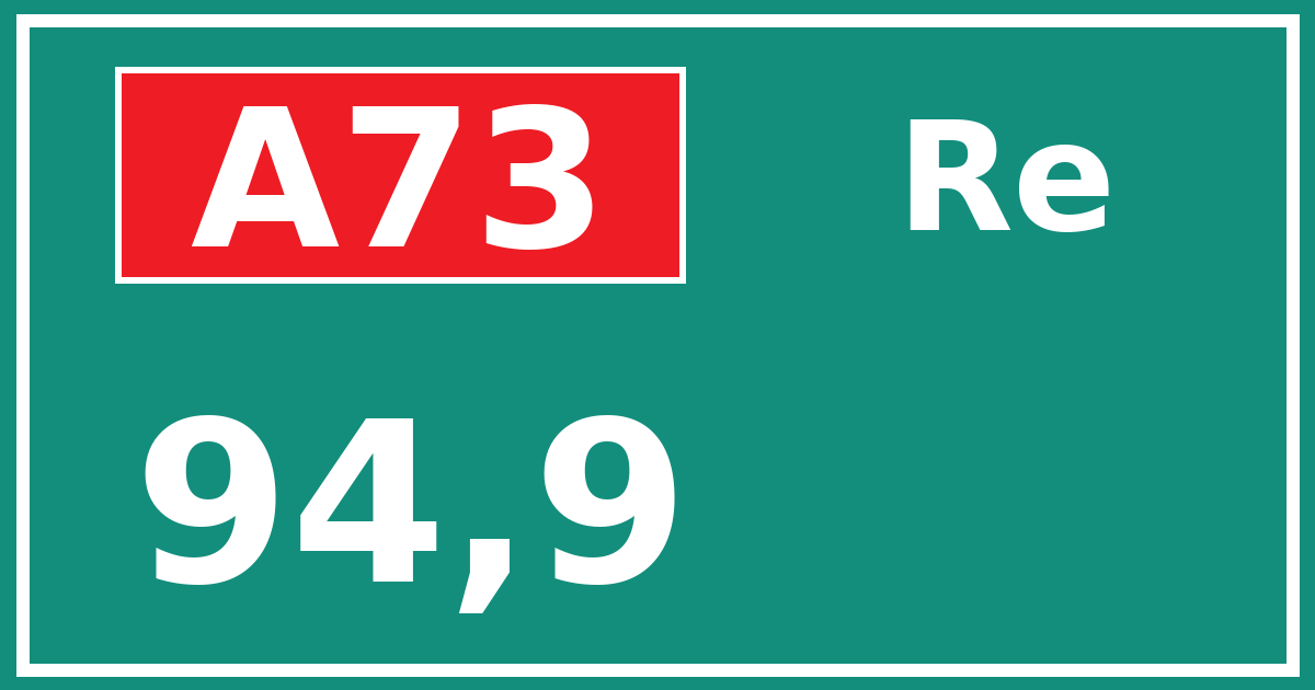 Hectometerbord A73 94,9 zijde Re