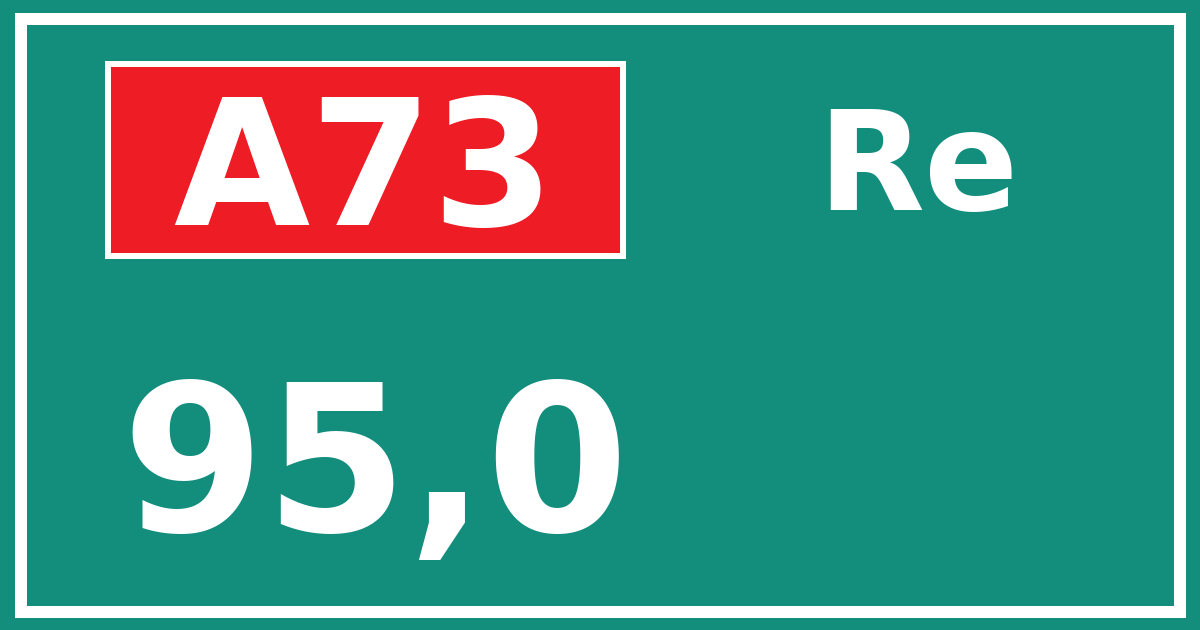 Hectometerbord A73 95,0 zijde Re