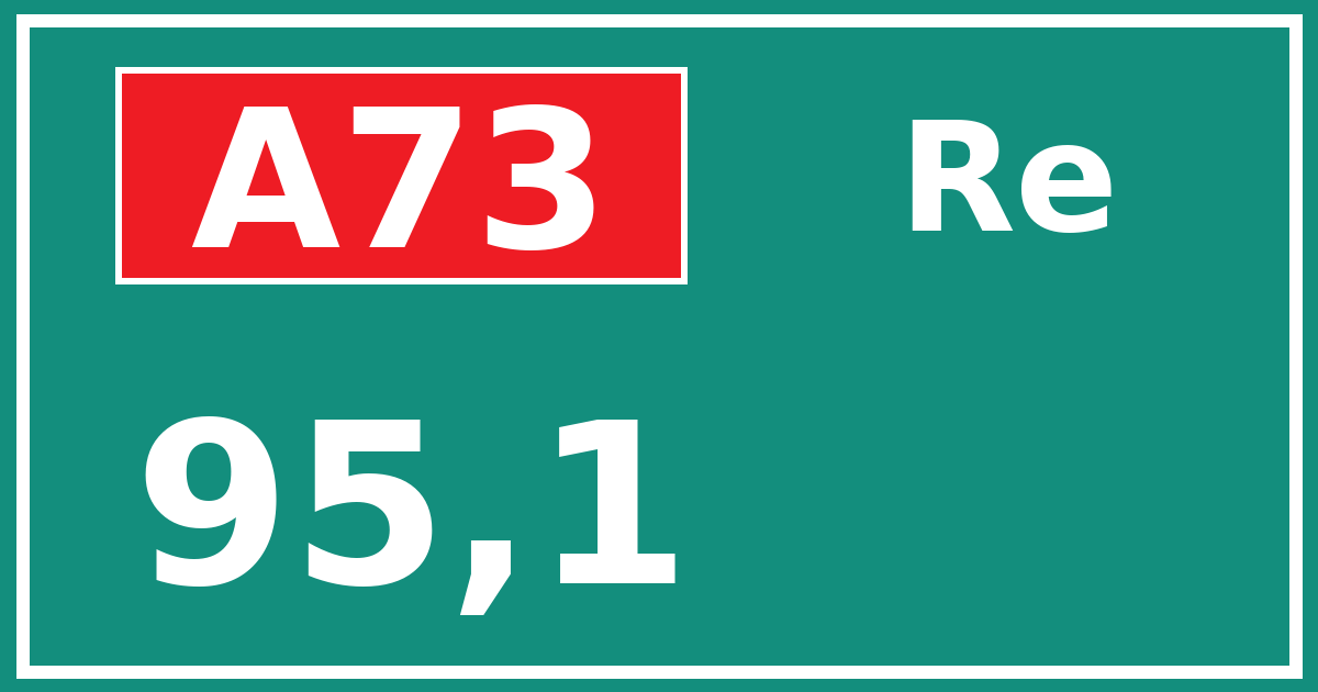 Hectometerbord A73 95,1 zijde Re