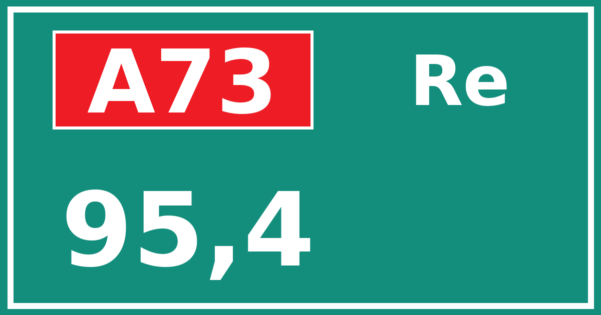 Hectometerbord A73 95,4 zijde Re