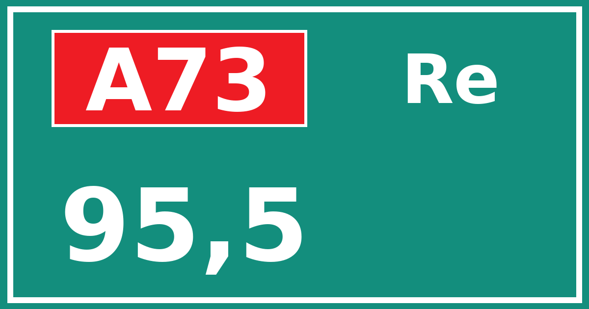 Hectometerbord A73 95,5 zijde Re