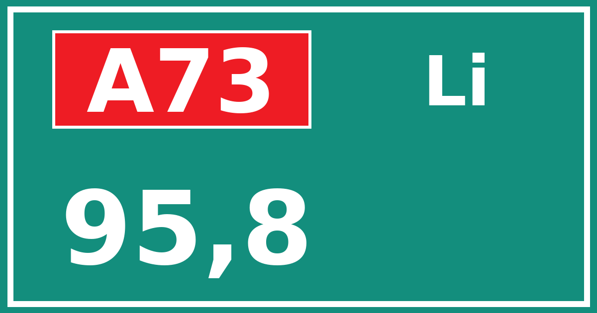 Hectometerbord A73 95,8 zijde Li