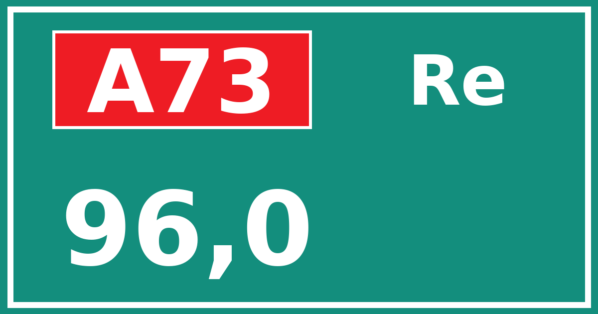 Hectometerbord A73 96,0 zijde Re