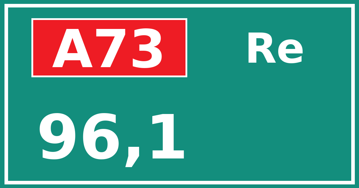 Hectometerbord A73 96,1 zijde Re