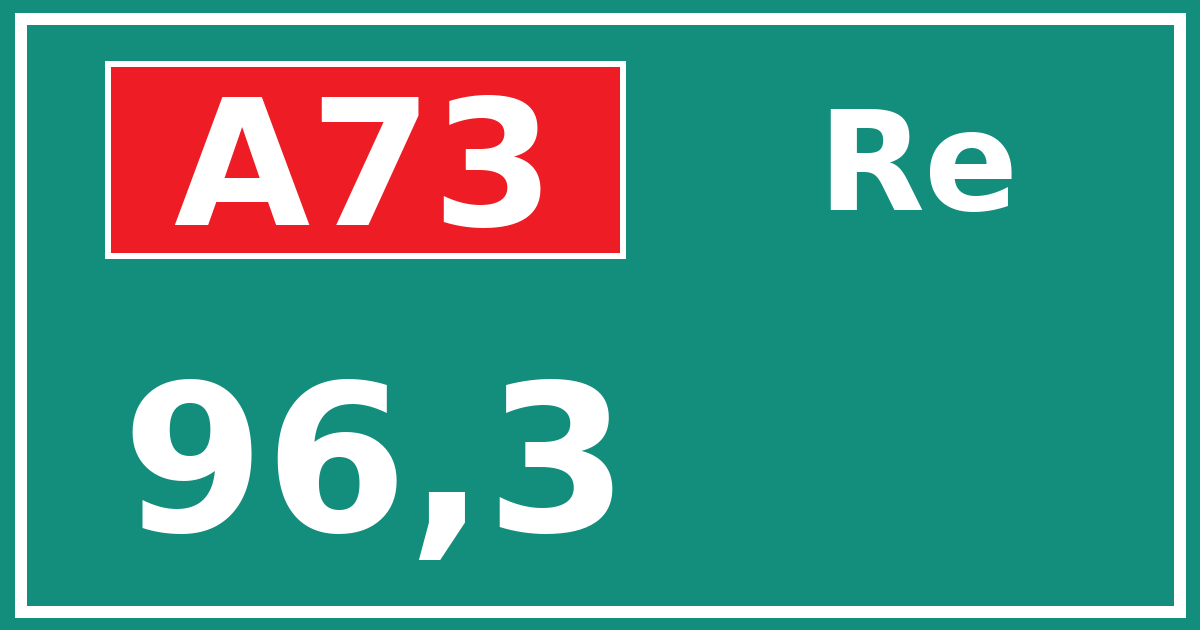 Hectometerbord A73 96,3 zijde Re
