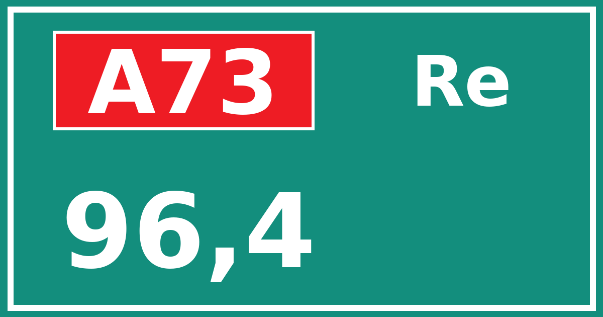 Hectometerbord A73 96,4 zijde Re