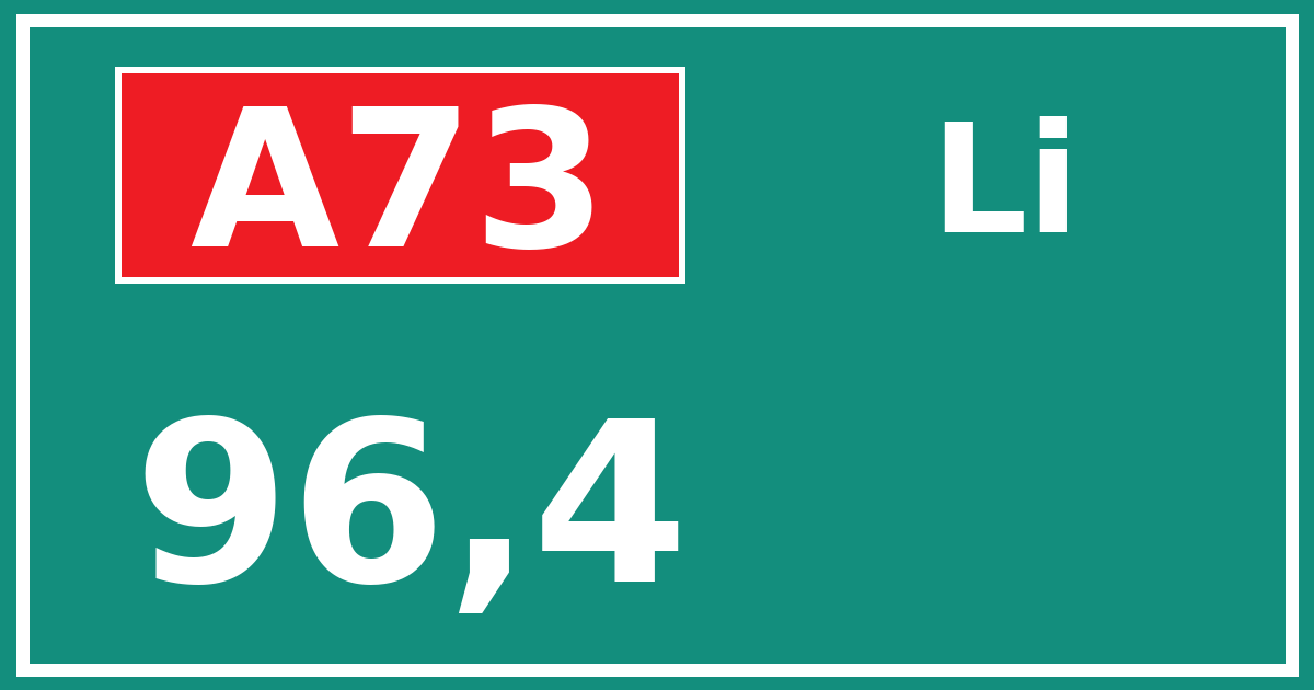 Hectometerbord A73 96,4 zijde Li