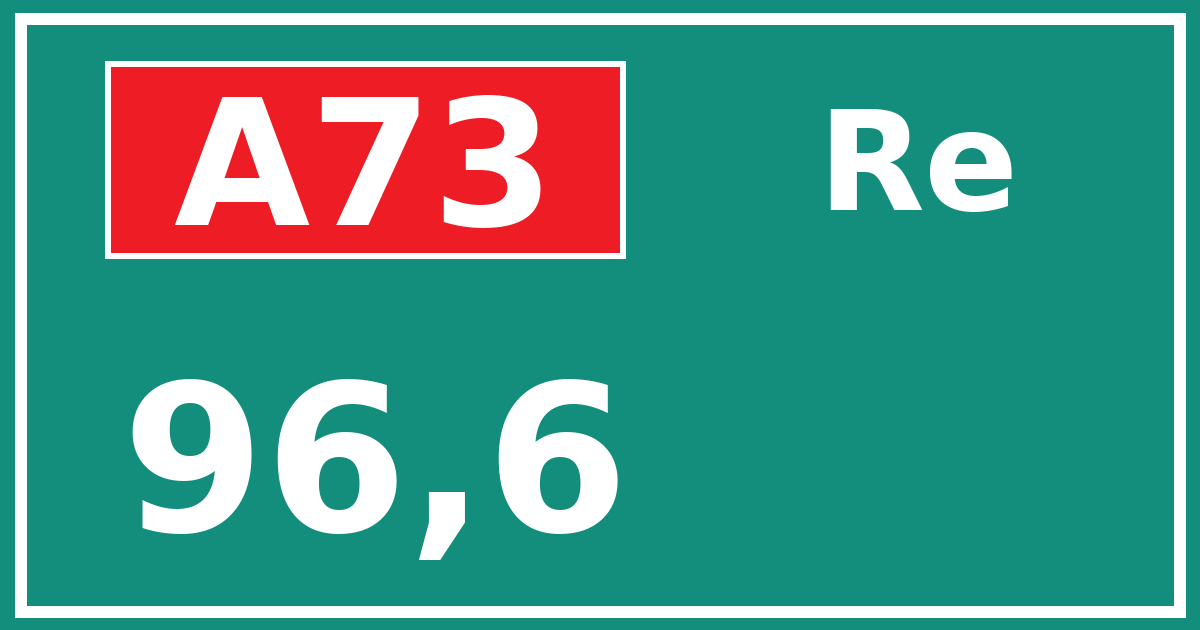 Hectometerbord A73 96,6 zijde Re