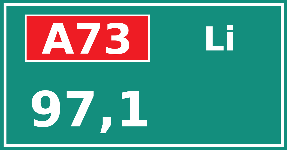 Hectometerbord A73 97,1 zijde Li