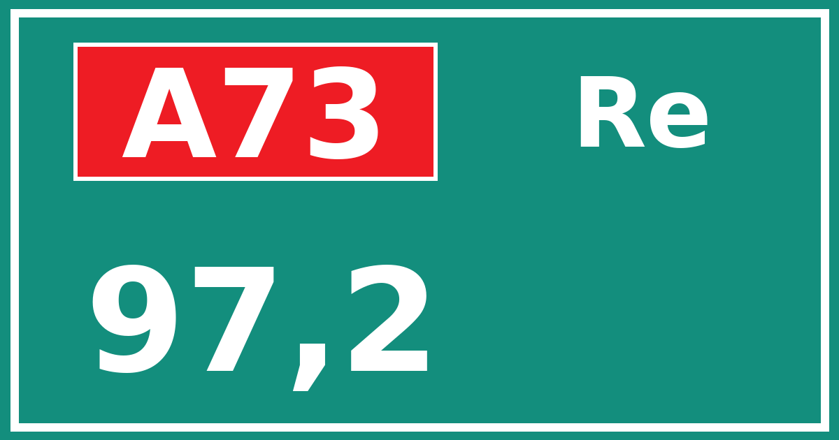 Hectometerbord A73 97,2 zijde Re
