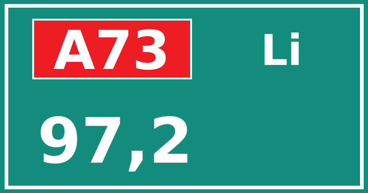 Hectometerbord A73 97,2 zijde Li