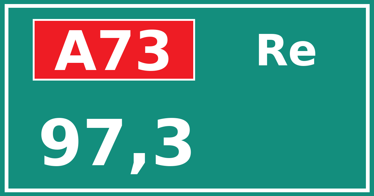 Hectometerbord A73 97,3 zijde Re