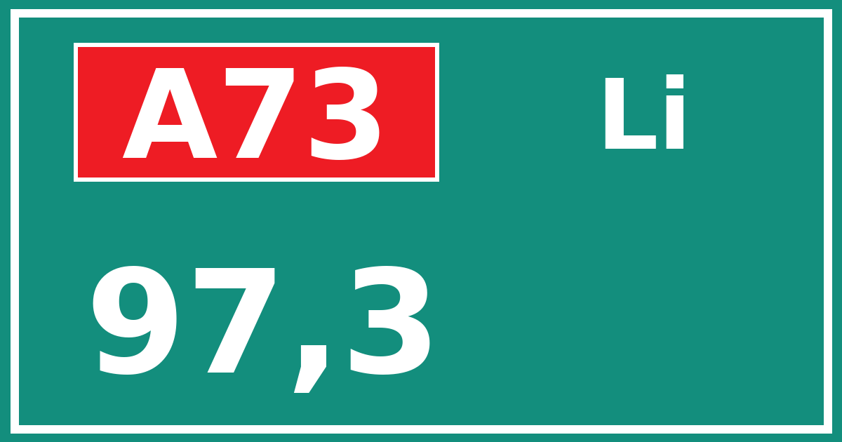 Hectometerbord A73 97,3 zijde Li