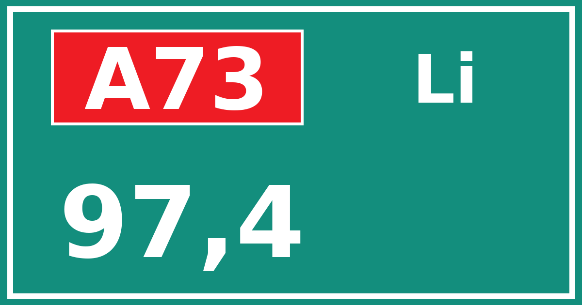 Hectometerbord A73 97,4 zijde Li