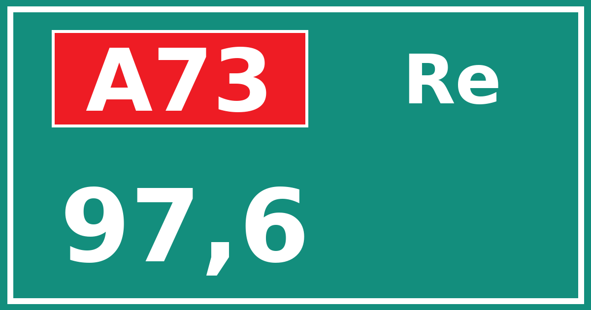 Hectometerbord A73 97,6 zijde Re