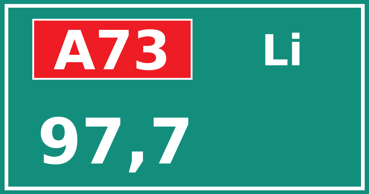 Hectometerbord A73 97,7 zijde Li