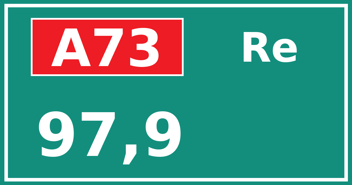 Hectometerbord A73 97,9 zijde Re