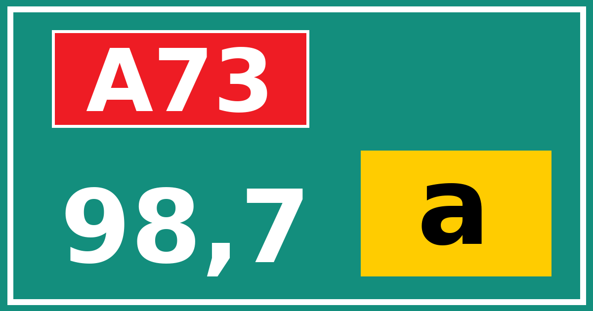 Hectometerbord A73 98,7 letter a