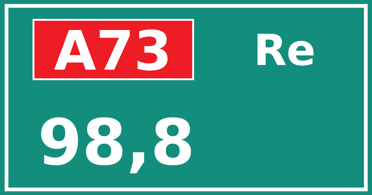 Hectometerbord A73 98,8 zijde Re