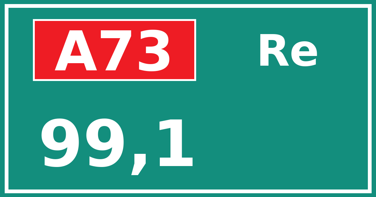 Hectometerbord A73 99,1 zijde Re