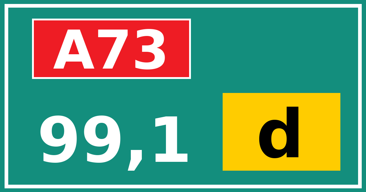Hectometerbord A73 99,1 letter d