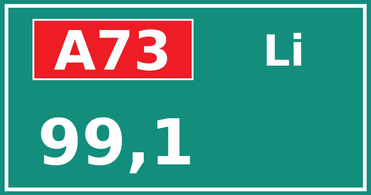 Hectometerbord A73 99,1 zijde Li