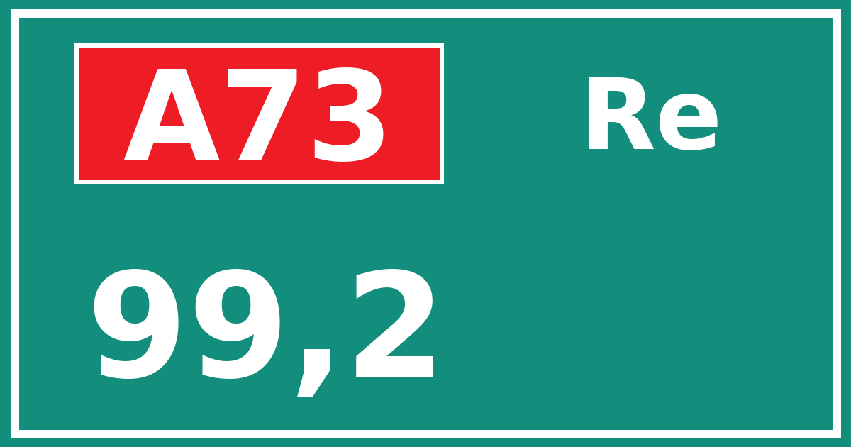 Hectometerbord A73 99,2 zijde Re