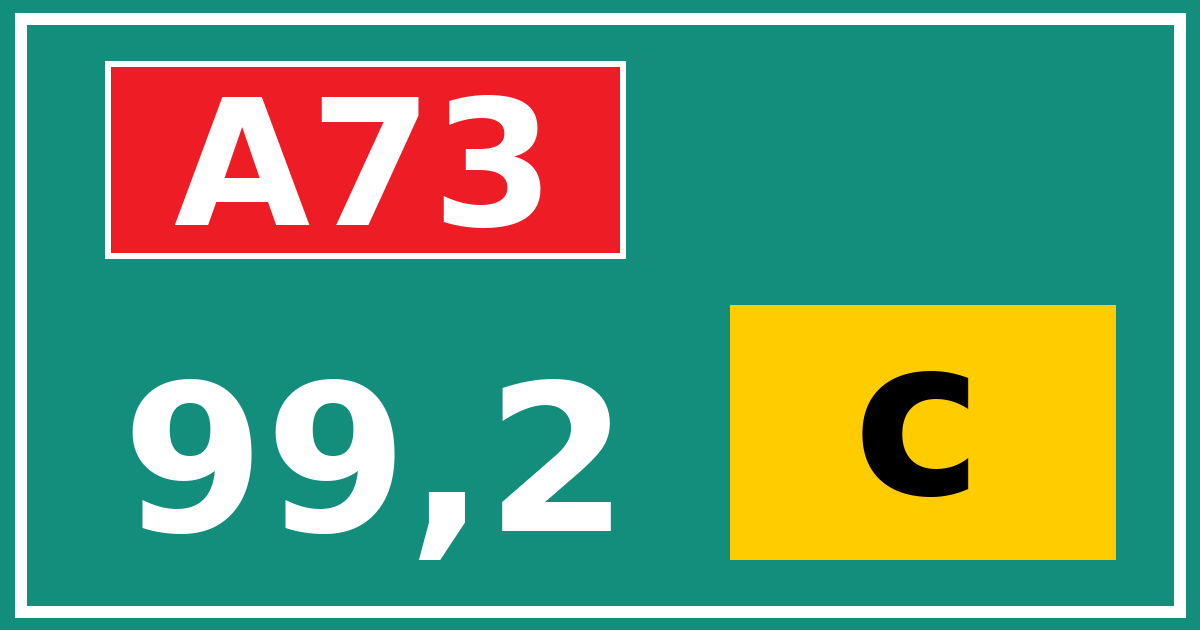Hectometerbord A73 99,2 letter c