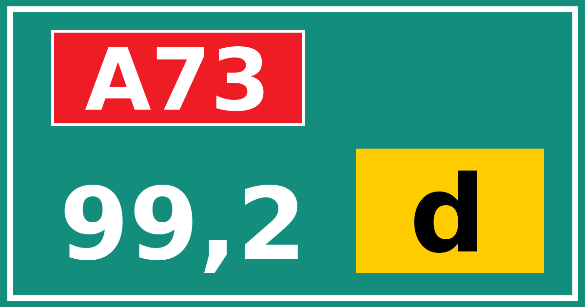 Hectometerbord A73 99,2 letter d