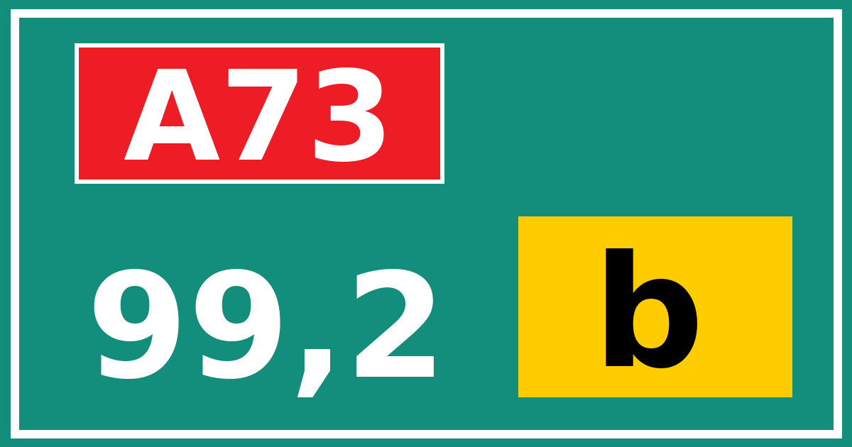 Hectometerbord A73 99,2 letter b