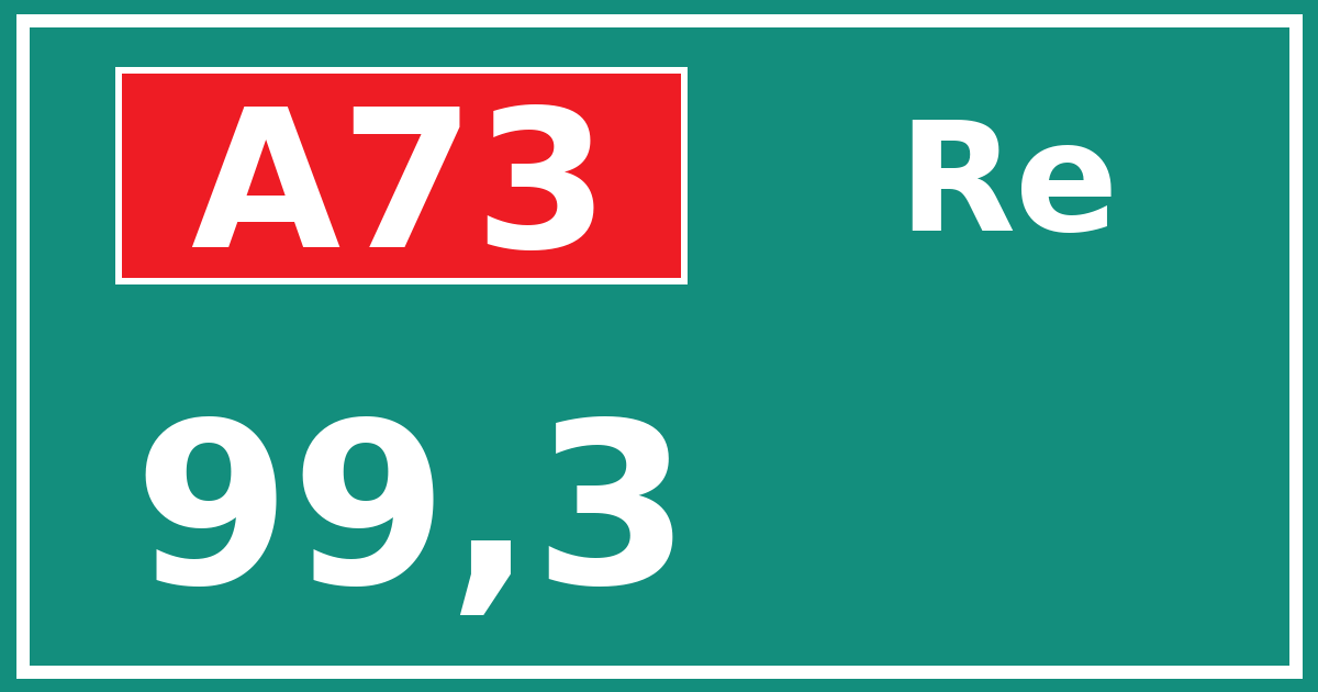 Hectometerbord A73 99,3 zijde Re
