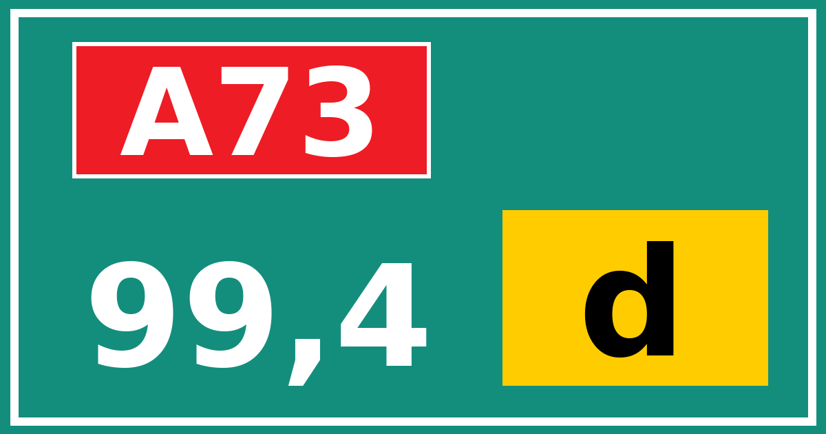Hectometerbord A73 99,4 letter d