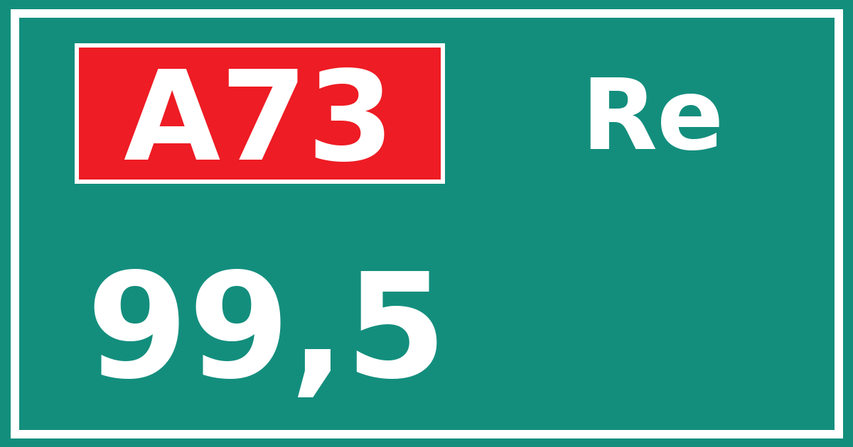 Hectometerbord A73 99,5 zijde Re