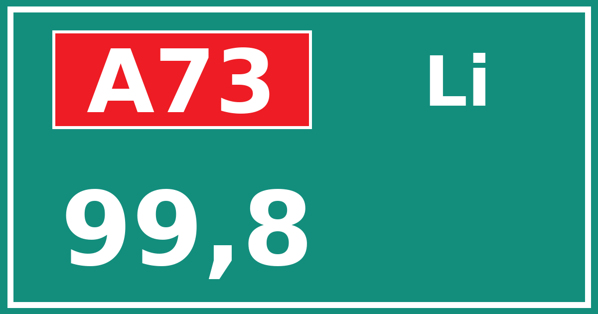 Hectometerbord A73 99,8 zijde Li