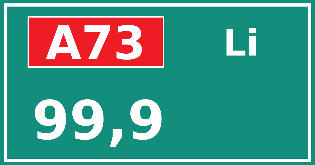 Hectometerbord A73 99,9 zijde Li