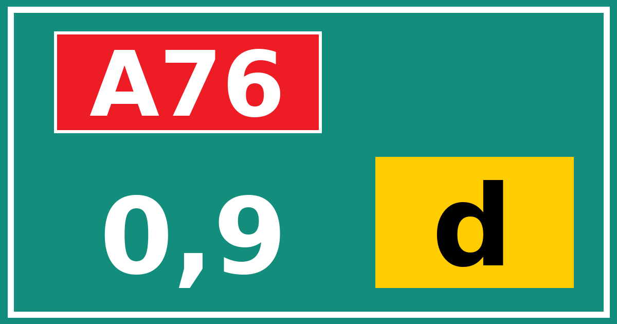 Hectometerbord A76 0,9 letter d