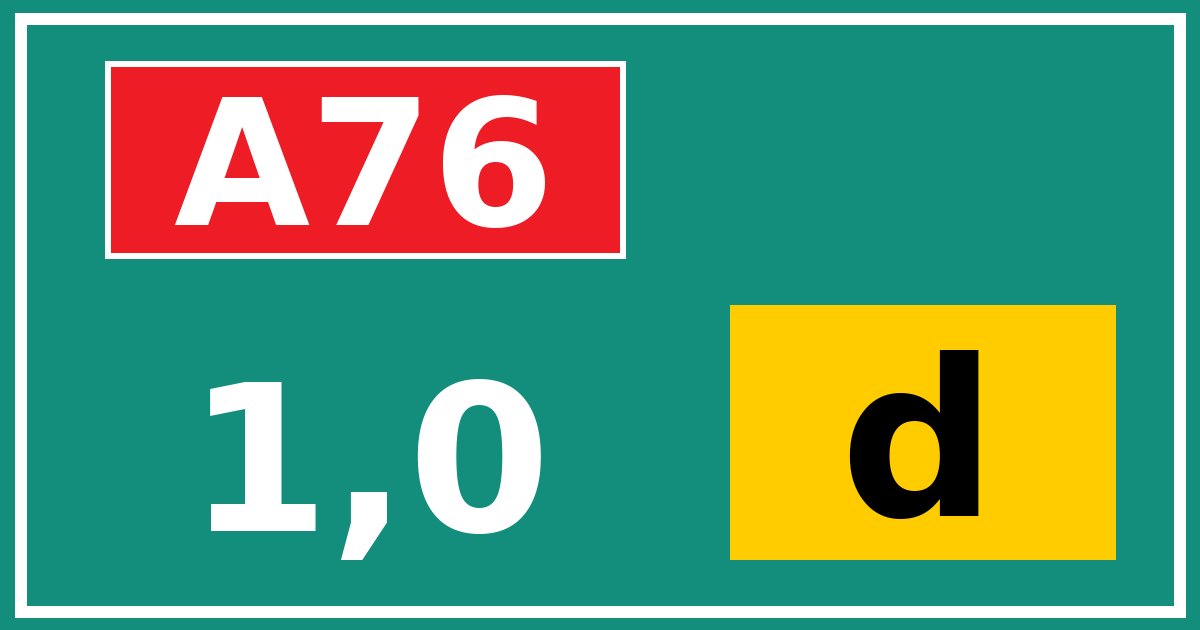 Hectometerbord A76 1,0 letter d