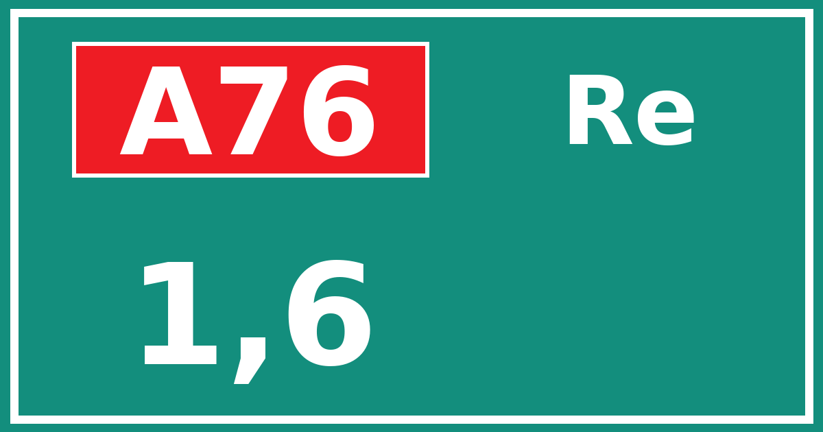 Hectometerbord A76 1,6 zijde Re