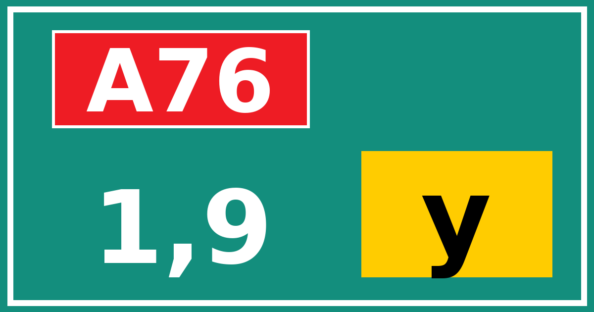 Hectometerbord A76 1,9 letter y