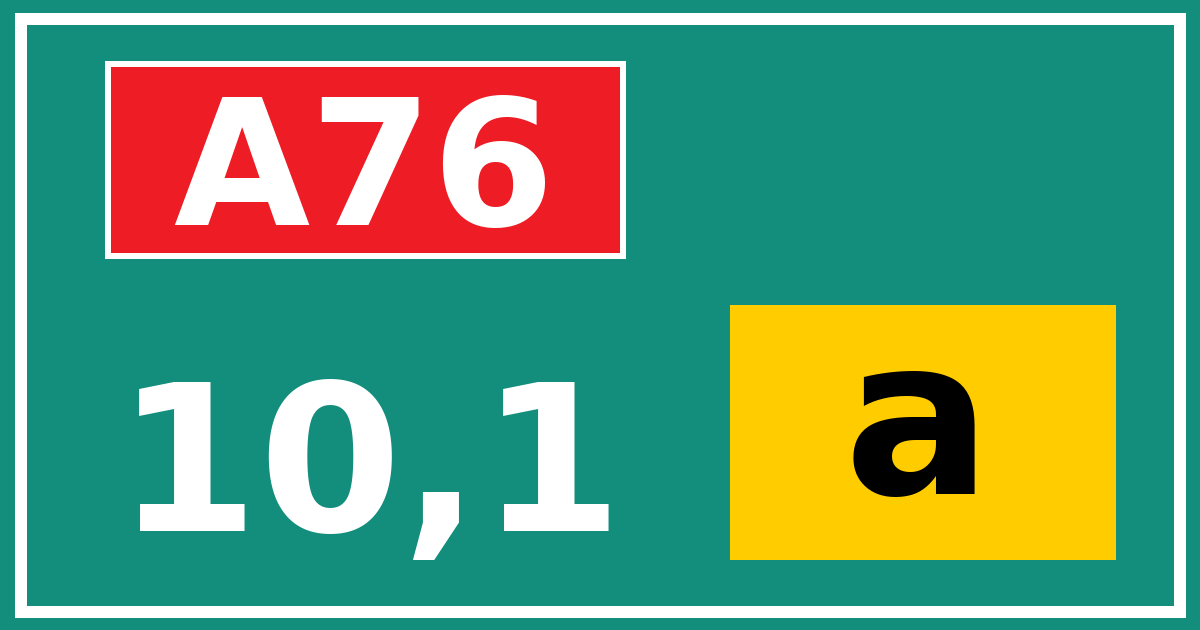 Hectometerbord A76 10,1 letter a