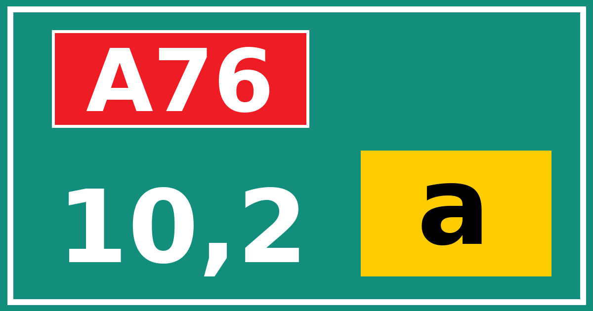Hectometerbord A76 10,2 letter a