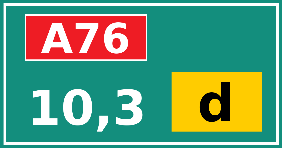 Hectometerbord A76 10,3 letter d