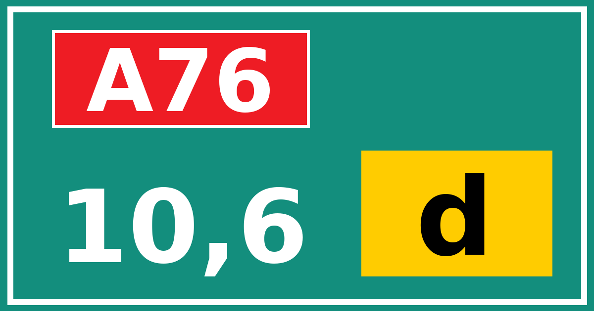 Hectometerbord A76 10,6 letter d