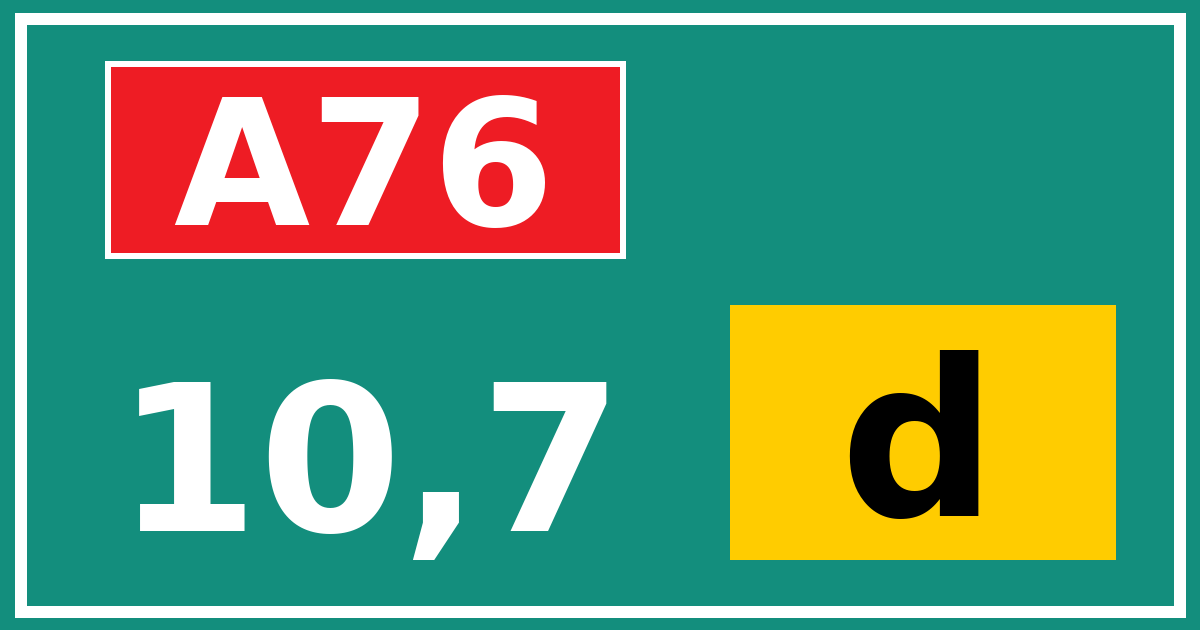 Hectometerbord A76 10,7 letter d
