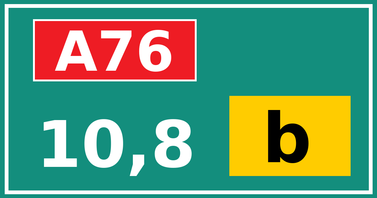 Hectometerbord A76 10,8 letter b